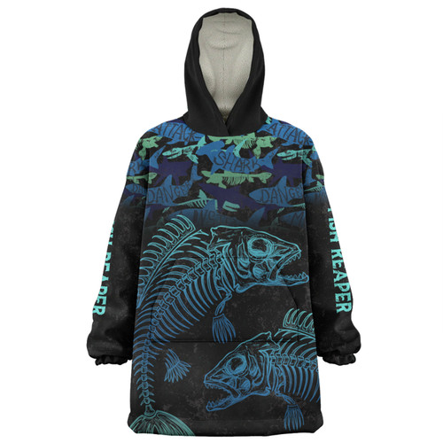 Australia Fishing Custom Snug Hoodie - Fish Reaper Fish Skeleton Blue Snug Hoodie