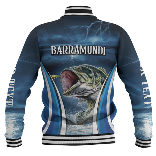 Australia Fishing Custom Baseball Jacket - Jumping Barramundi Fishing  Baseball Jacket Australia Fishing Custom Baseball Jacket - Jumping Barramundi Fishing  Baseball Jacket