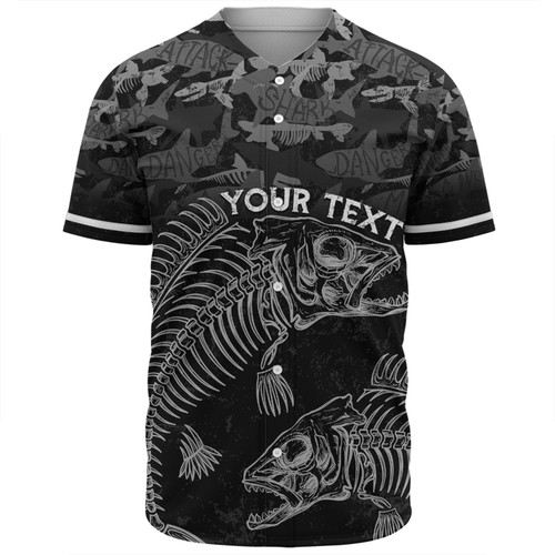 Australia Fishing Custom Baseball Shirt - Fish Reaper Fish Skeleton Grey Baseball Shirt Australia Fishing Custom Baseball Shirt - Fish Reaper Fish Skeleton Grey Baseball Shirt