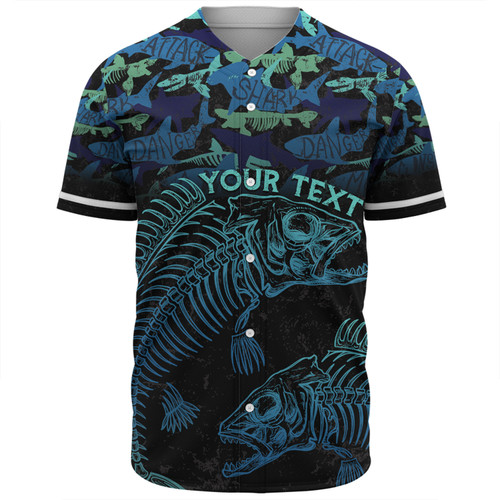 Australia Fishing Custom Baseball Shirt - Fish Reaper Fish Skeleton Blue Baseball Shirt Australia Fishing Custom Baseball Shirt - Fish Reaper Fish Skeleton Blue Baseball Shirt