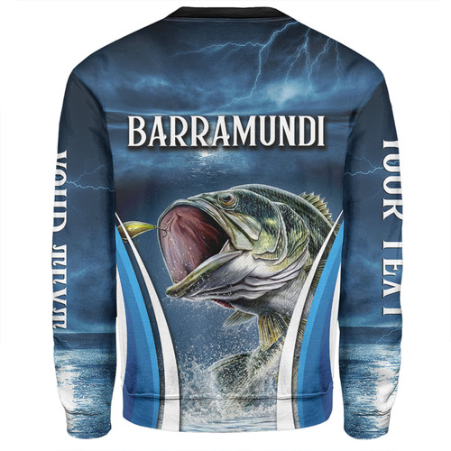 Australia Fishing Custom Sweatshirt - Jumping Barramundi Fishing  Sweatshirt