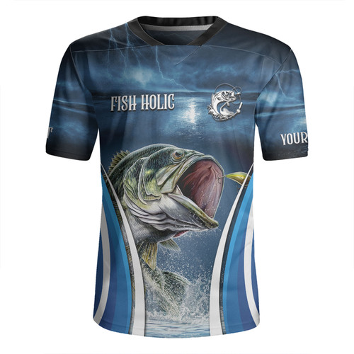 Australia Fishing Custom Rugby Jersey - Jumping Barramundi Fishing  Rugby Jersey