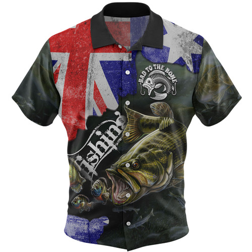 Australia Fishing Hawaiian Shirt - Bad To The Bone Fishing Australia Flag Vintage Hawaiian Shirt