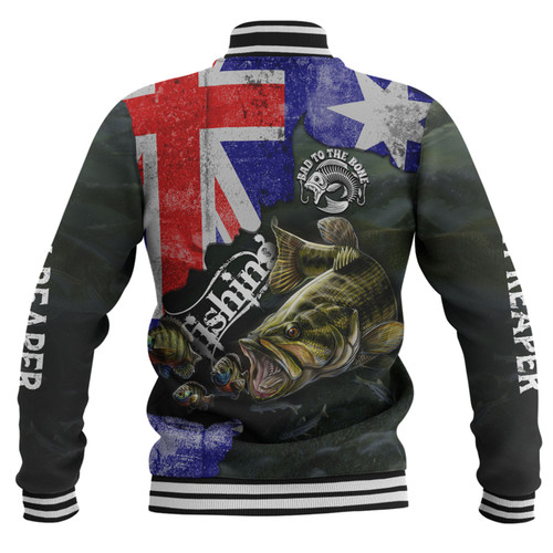 Australia Fishing Baseball Jacket - Bad To The Bone Fishing Australia Flag Vintage Baseball Jacket Australia Fishing Baseball Jacket - Bad To The Bone Fishing Australia Flag Vintage Baseball Jacket