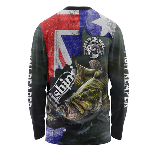 Australia Fishing Long Sleeve T-shirt - Bad To The Bone Fishing Australia Flag Vintage Long Sleeve T-shirt Australia Fishing Long Sleeve T-shirt - Bad To The Bone Fishing Australia Flag Vintage Long Sleeve T-shirt