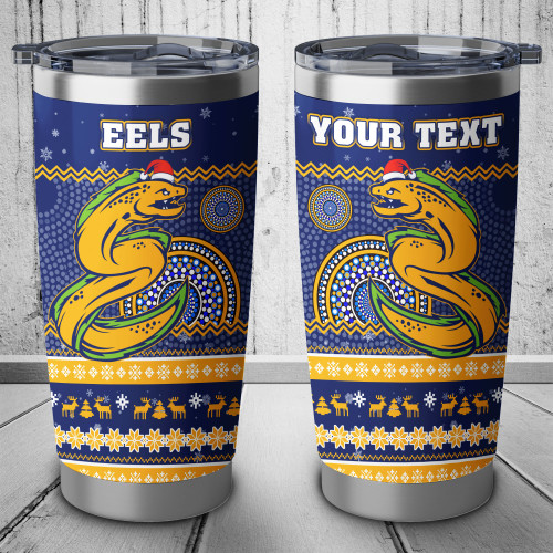 Parramatta Eels Tumbler - Ugly Xmas And Aboriginal Patterns For Die Hard Fan