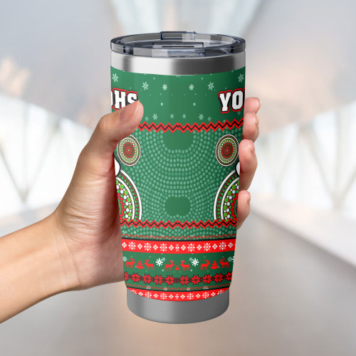 South Sydney Rabbitohs Tumbler - Ugly Xmas And Aboriginal Patterns For Die Hard Fan South Sydney Rabbitohs Tumbler - Ugly Xmas And Aboriginal Patterns For Die Hard Fan