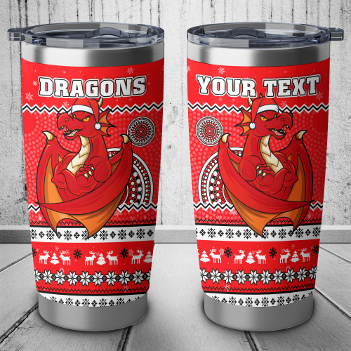 St. George Illawarra Dragons Tumbler - Ugly Xmas And Aboriginal Patterns For Die Hard Fan
