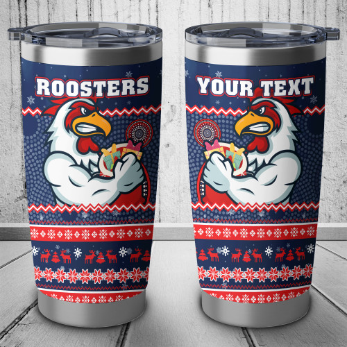 Sydney Roosters Tumbler - Ugly Xmas And Aboriginal Patterns For Die Hard Fan