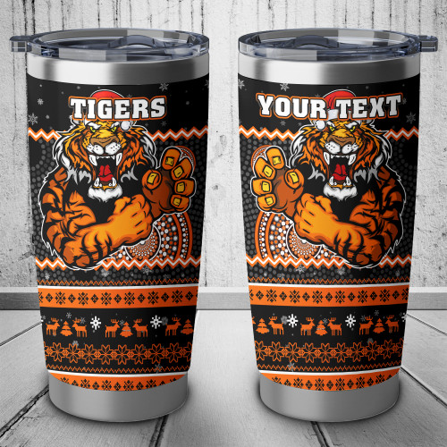 Wests Tigers Tumbler - Ugly Xmas And Aboriginal Patterns For Die Hard Fan