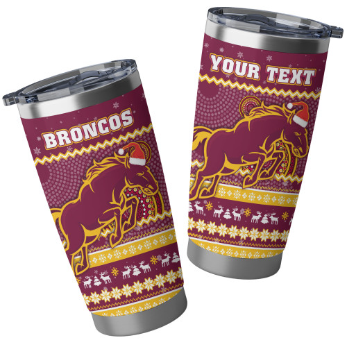 Brisbane Broncos Tumbler - Ugly Xmas And Aboriginal Patterns For Die Hard Fan Brisbane Broncos Tumbler - Ugly Xmas And Aboriginal Patterns For Die Hard Fan