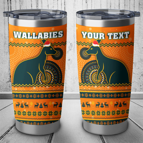 Australia Wallabies Tumbler - Ugly Xmas And Aboriginal Patterns For Die Hard Fan