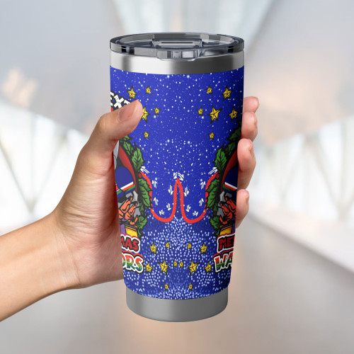 New Zealand Warriors Tumbler - Merry Christmas Our Beloved Team With Aboriginal Dot Art Pattern New Zealand Warriors Tumbler - Merry Christmas Our Beloved Team With Aboriginal Dot Art Pattern