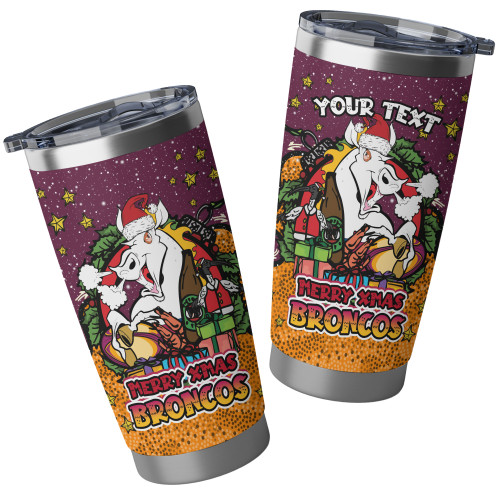 Brisbane Broncos Tumbler - Merry Christmas Our Beloved Team With Aboriginal Dot Art Pattern Brisbane Broncos Tumbler - Merry Christmas Our Beloved Team With Aboriginal Dot Art Pattern