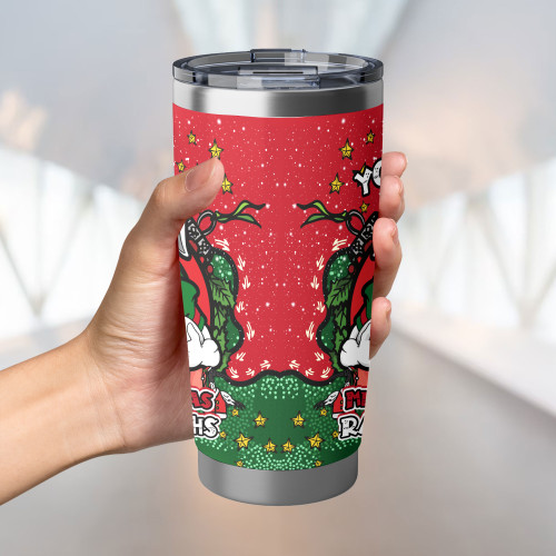 South Sydney Rabbitohs Tumbler - Merry Christmas Our Beloved Team With Aboriginal Dot Art Pattern South Sydney Rabbitohs Tumbler - Merry Christmas Our Beloved Team With Aboriginal Dot Art Pattern