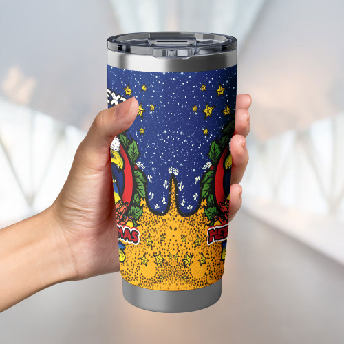Parramatta Eels Tumbler - Merry Christmas Our Beloved Team With Aboriginal Dot Art Pattern Parramatta Eels Tumbler - Merry Christmas Our Beloved Team With Aboriginal Dot Art Pattern