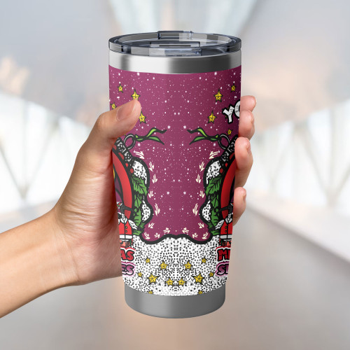 Manly Warringah Sea Eagles Tumbler - Merry Christmas Our Beloved Team With Aboriginal Dot Art Pattern Manly Warringah Sea Eagles Tumbler - Merry Christmas Our Beloved Team With Aboriginal Dot Art Pattern