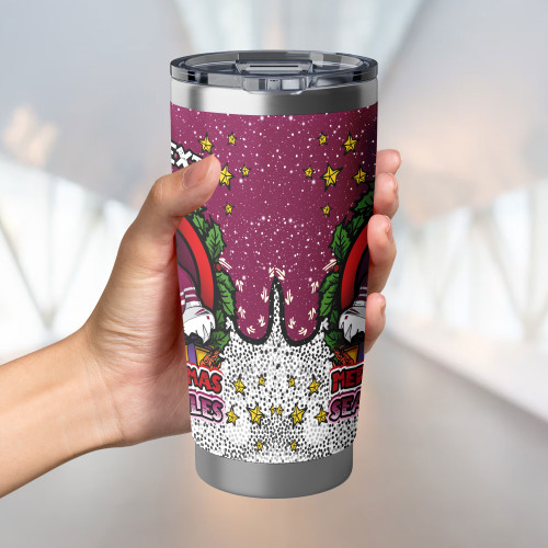 Manly Warringah Sea Eagles Tumbler - Merry Christmas Our Beloved Team With Aboriginal Dot Art Pattern Manly Warringah Sea Eagles Tumbler - Merry Christmas Our Beloved Team With Aboriginal Dot Art Pattern