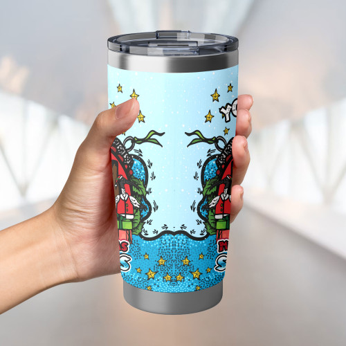 Cronulla-Sutherland Sharks Tumbler - Merry Christmas Our Beloved Team With Aboriginal Dot Art Pattern Cronulla-Sutherland Sharks Tumbler - Merry Christmas Our Beloved Team With Aboriginal Dot Art Pattern