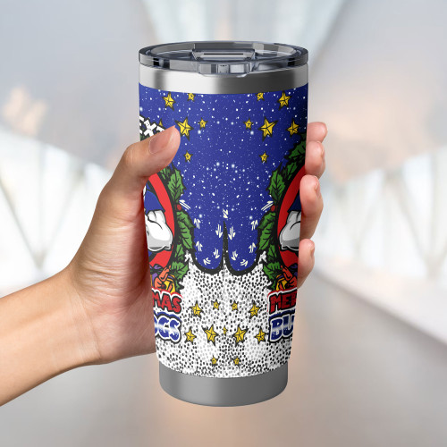 Canterbury-Bankstown Bulldogs Tumbler - Merry Christmas Our Beloved Team With Aboriginal Dot Art Pattern Canterbury-Bankstown Bulldogs Tumbler - Merry Christmas Our Beloved Team With Aboriginal Dot Art Pattern