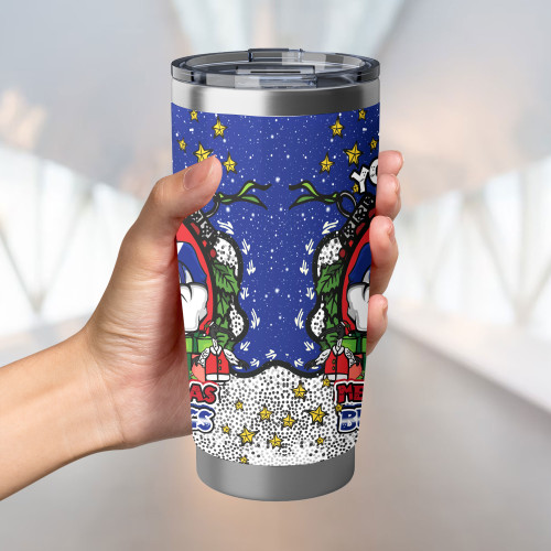 Canterbury-Bankstown Bulldogs Tumbler - Merry Christmas Our Beloved Team With Aboriginal Dot Art Pattern Canterbury-Bankstown Bulldogs Tumbler - Merry Christmas Our Beloved Team With Aboriginal Dot Art Pattern