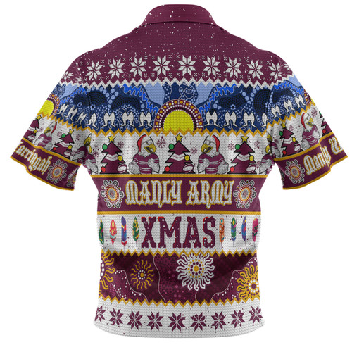 Manly Warringah Sea Eagles Christmas Aboriginal Custom Polo Shirt - Indigenous Knitted Ugly Xmas Style Polo Shirt Manly Warringah Sea Eagles Christmas Aboriginal Custom Polo Shirt - Indigenous Knitted Ugly Xmas Style Polo Shirt