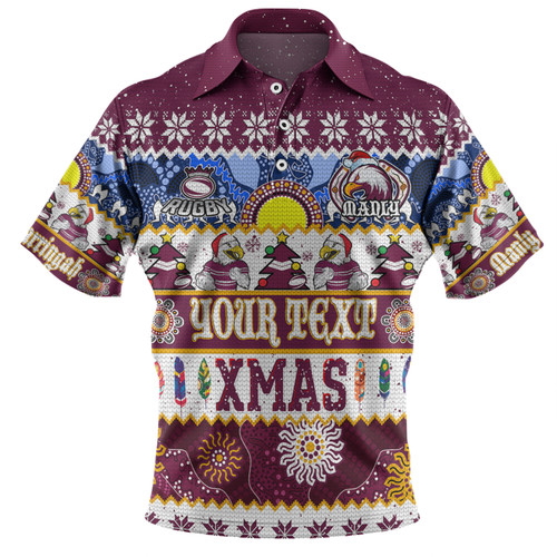 Manly Warringah Sea Eagles Christmas Aboriginal Custom Polo Shirt - Indigenous Knitted Ugly Xmas Style Polo Shirt Manly Warringah Sea Eagles Christmas Aboriginal Custom Polo Shirt - Indigenous Knitted Ugly Xmas Style Polo Shirt
