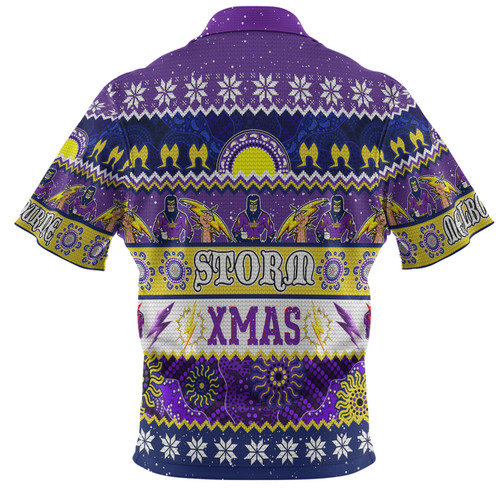 Melbourne Storm Christmas Aboriginal Custom Polo Shirt - Indigenous Knitted Ugly Xmas Style Polo Shirt Melbourne Storm Christmas Aboriginal Custom Polo Shirt - Indigenous Knitted Ugly Xmas Style Polo Shirt