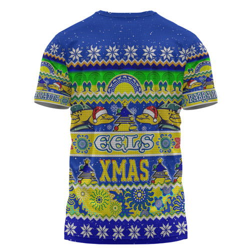 Parramatta Eels Christmas Aboriginal Custom T-shirt - Indigenous Knitted Ugly Xmas Style T-shirt Parramatta Eels Christmas Aboriginal Custom T-shirt - Indigenous Knitted Ugly Xmas Style T-shirt