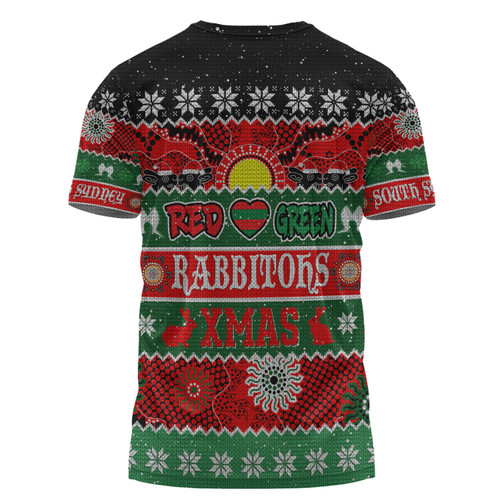 South Sydney Rabbitohs Aboriginal Custom T-shirt - Indigenous Knitted Ugly Xmas Style T-shirt South Sydney Rabbitohs Aboriginal Custom T-shirt - Indigenous Knitted Ugly Xmas Style T-shirt
