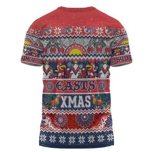Sydney Roosters Christmas Aboriginal Custom T-Shirt - Indigenous Knitted Ugly Xmas Style T-Shirt Sydney Roosters Christmas Aboriginal Custom T-Shirt - Indigenous Knitted Ugly Xmas Style T-Shirt