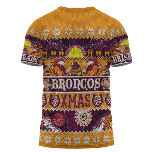 Brisbane Broncos Christmas Aboriginal Custom T-shirt - Indigenous Knitted Ugly Xmas Style T-shirt Brisbane Broncos Christmas Aboriginal Custom T-shirt - Indigenous Knitted Ugly Xmas Style T-shirt