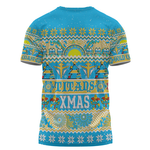 Gold Coast Titans Christmas Aboriginal Custom T-shirt - Indigenous Knitted Ugly Xmas Style T-shirt Gold Coast Titans Christmas Aboriginal Custom T-shirt - Indigenous Knitted Ugly Xmas Style T-shirt
