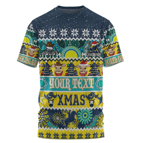 North Queensland Cowboys Christmas Aboriginal Custom T-shirt - Indigenous Knitted Ugly Xmas Style T-shirt North Queensland Cowboys Christmas Aboriginal Custom T-shirt - Indigenous Knitted Ugly Xmas Style T-shirt