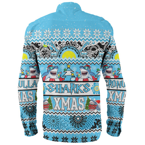 Cronulla-Sutherland Sharks Christmas Aboriginal Custom Long Sleeve Shirt - Indigenous Knitted Ugly Xmas Style Long Sleeve Shirt Cronulla-Sutherland Sharks Christmas Aboriginal Custom Long Sleeve Shirt - Indigenous Knitted Ugly Xmas Style Long Sleeve Shirt