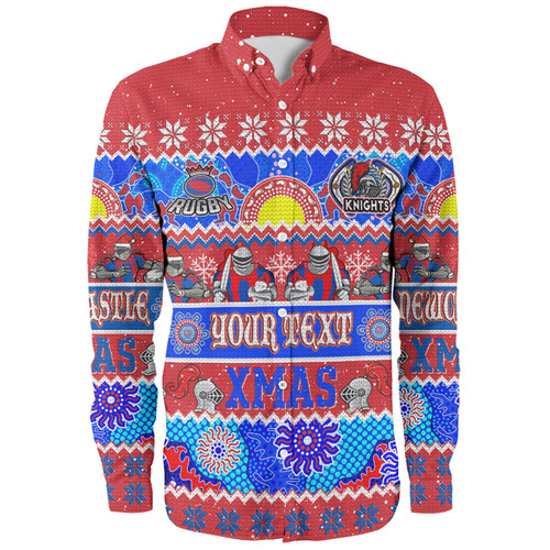 Newcastle Knights Christmas Aboriginal Custom Long Sleeve Shirt - Indigenous Knitted Ugly Xmas Style Long Sleeve Shirt Newcastle Knights Christmas Aboriginal Custom Long Sleeve Shirt - Indigenous Knitted Ugly Xmas Style Long Sleeve Shirt