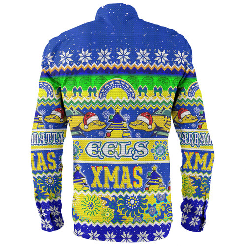 Parramatta Eels Christmas Aboriginal Custom Long Sleeve Shirt - Indigenous Knitted Ugly Xmas Style Long Sleeve Shirt Parramatta Eels Christmas Aboriginal Custom Long Sleeve Shirt - Indigenous Knitted Ugly Xmas Style Long Sleeve Shirt