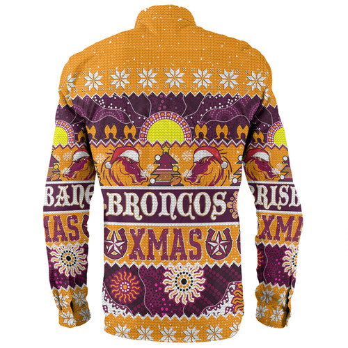 Brisbane Broncos Christmas Aboriginal Custom Long Sleeve Shirt - Indigenous Knitted Ugly Xmas Style Long Sleeve Shirt Brisbane Broncos Christmas Aboriginal Custom Long Sleeve Shirt - Indigenous Knitted Ugly Xmas Style Long Sleeve Shirt