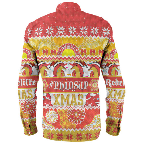 Redcliffe Dolphins Christmas Aboriginal Custom Long Sleeve Shirt - Indigenous Knitted Ugly Xmas Style Long Sleeve Shirt Redcliffe Dolphins Christmas Aboriginal Custom Long Sleeve Shirt - Indigenous Knitted Ugly Xmas Style Long Sleeve Shirt