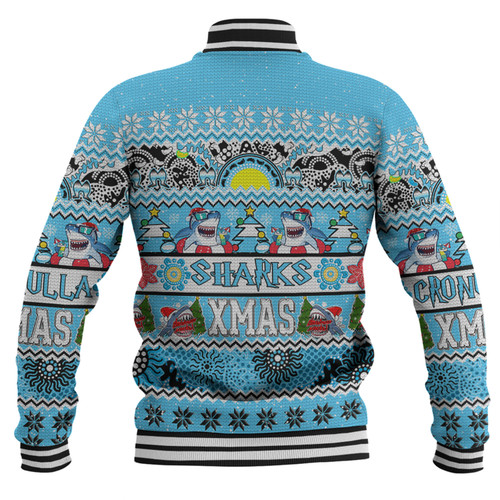 Cronulla-Sutherland Sharks Christmas Aboriginal Custom Baseball Jacket - Indigenous Knitted Ugly Xmas Style Baseball Jacket Cronulla-Sutherland Sharks Christmas Aboriginal Custom Baseball Jacket - Indigenous Knitted Ugly Xmas Style Baseball Jacket