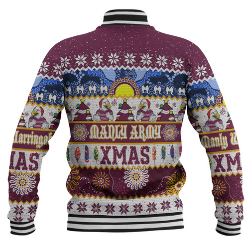 Manly Warringah Sea Eagles Christmas Aboriginal Custom Baseball Jacket - Indigenous Knitted Ugly Xmas Style Baseball Jacket Manly Warringah Sea Eagles Christmas Aboriginal Custom Baseball Jacket - Indigenous Knitted Ugly Xmas Style Baseball Jacket