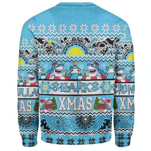 Cronulla-Sutherland Sharks Christmas Aboriginal Custom Sweatshirt - Indigenous Knitted Ugly Xmas Style Sweatshirt Cronulla-Sutherland Sharks Christmas Aboriginal Custom Sweatshirt - Indigenous Knitted Ugly Xmas Style Sweatshirt
