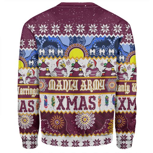 Manly Warringah Sea Eagles Christmas Aboriginal Custom Sweatshirt - Indigenous Knitted Ugly Xmas Style Sweatshirt Manly Warringah Sea Eagles Christmas Aboriginal Custom Sweatshirt - Indigenous Knitted Ugly Xmas Style Sweatshirt