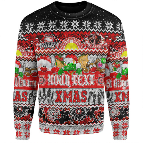 St. George Illawarra Dragons Christmas Aboriginal Custom Sweatshirt - Indigenous Knitted Ugly Xmas Style Sweatshirt St. George Illawarra Dragons Christmas Aboriginal Custom Sweatshirt - Indigenous Knitted Ugly Xmas Style Sweatshirt