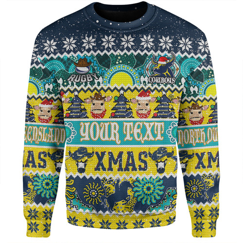North Queensland Cowboys Christmas Aboriginal Custom Sweatshirt - Indigenous Knitted Ugly Xmas Style Sweatshirt North Queensland Cowboys Christmas Aboriginal Custom Sweatshirt - Indigenous Knitted Ugly Xmas Style Sweatshirt