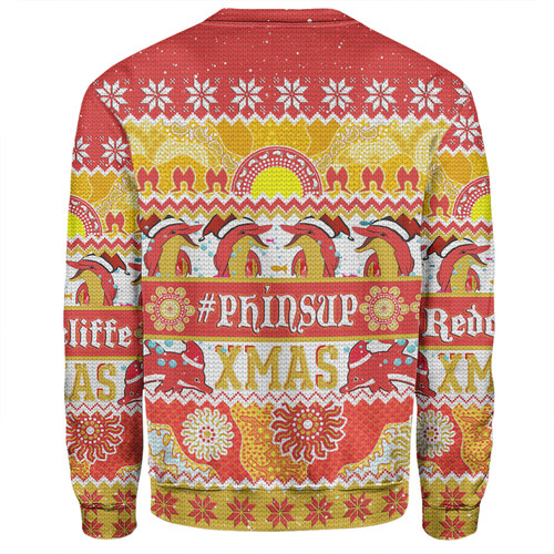 Redcliffe Dolphins Christmas Aboriginal Custom Sweatshirt - Indigenous Knitted Ugly Xmas Style Sweatshirt Redcliffe Dolphins Christmas Aboriginal Custom Sweatshirt - Indigenous Knitted Ugly Xmas Style Sweatshirt
