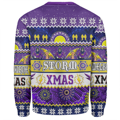 Melbourne Storm Christmas Aboriginal Custom Sweatshirt - Indigenous Knitted Ugly Xmas Style Sweatshirt Melbourne Storm Christmas Aboriginal Custom Sweatshirt - Indigenous Knitted Ugly Xmas Style Sweatshirt