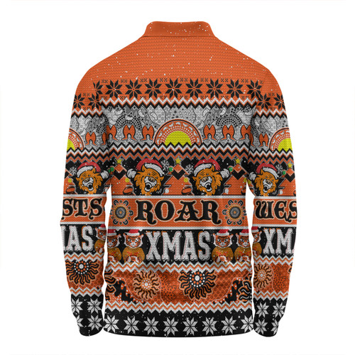 Wests Tigers Christmas Aboriginal Custom Long Sleeve Polo Shirt - Indigenous Knitted Ugly Xmas Style Long Sleeve Polo Shirt Wests Tigers Christmas Aboriginal Custom Long Sleeve Polo Shirt - Indigenous Knitted Ugly Xmas Style Long Sleeve Polo Shirt