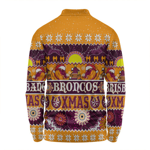 Brisbane Broncos Christmas Aboriginal Custom Long Sleeve Polo Shirt - Indigenous Knitted Ugly Xmas Style Long Sleeve Polo Shirt Brisbane Broncos Christmas Aboriginal Custom Long Sleeve Polo Shirt - Indigenous Knitted Ugly Xmas Style Long Sleeve Polo Shirt