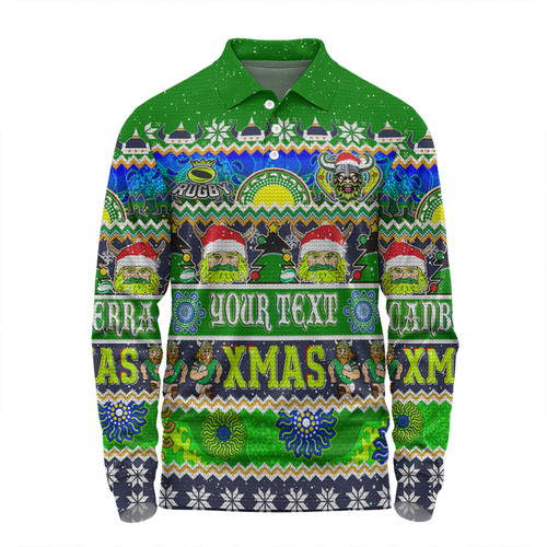 Canberra Raiders Christmas Aboriginal Custom Long Sleeve Polo Shirt - Indigenous Knitted Ugly Xmas Style Long Sleeve Polo Shirt Canberra Raiders Christmas Aboriginal Custom Long Sleeve Polo Shirt - Indigenous Knitted Ugly Xmas Style Long Sleeve Polo Shirt